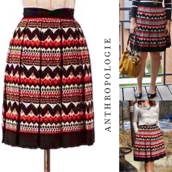 Anthropologie Dresses & Skirts - Anthropologie Fei Denpasar pleated Colorful skirt Size 4